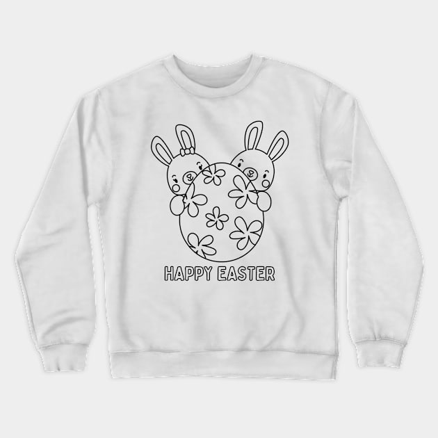 HAPPY EASTER. CUTE BUNNY DESIGN Crewneck Sweatshirt by JK Mercha